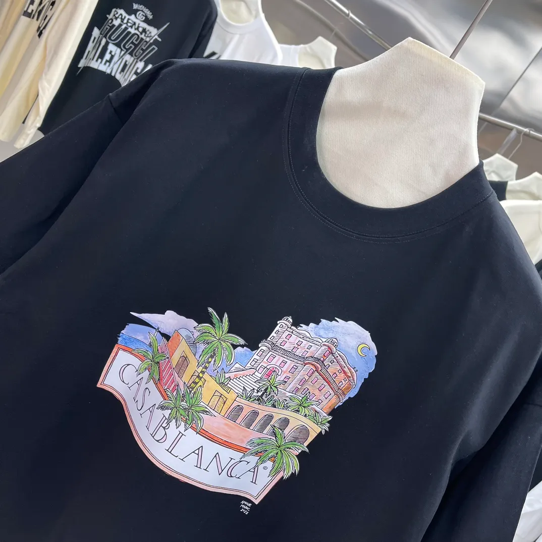 Casablanca Classic Series T ， ， 。 ， Classic ， In Stock ！ ：White Black Size：S M L XL XXL